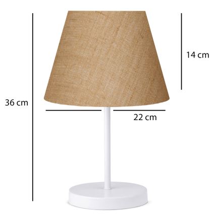 Pöytälamppu AYD 1xE27/40W/230V ruskea/valkoinen