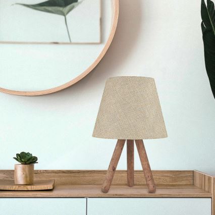 Pöytälamppu AYD 1xE27/60W/230V beige/ruskea