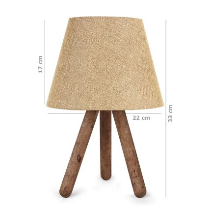 Pöytälamppu AYD 1xE27/60W/230V beige/ruskea