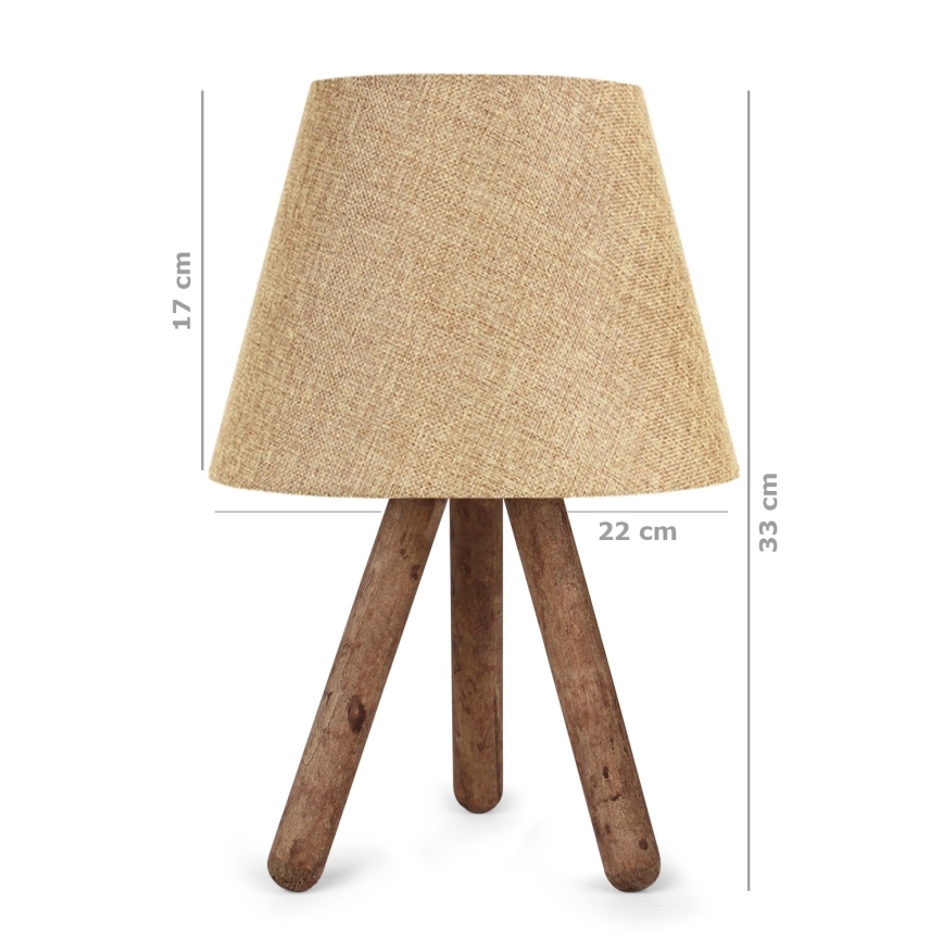 Pöytälamppu AYD 1xE27/60W/230V beige/ruskea