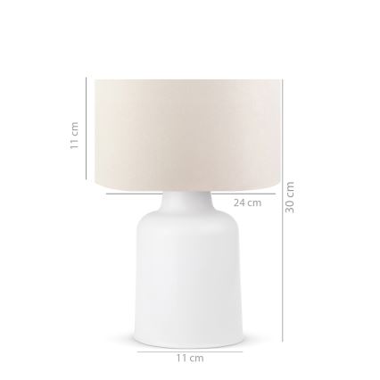 Pöytälamppu AYD 1xE27/60W/230V beige/valkoinen