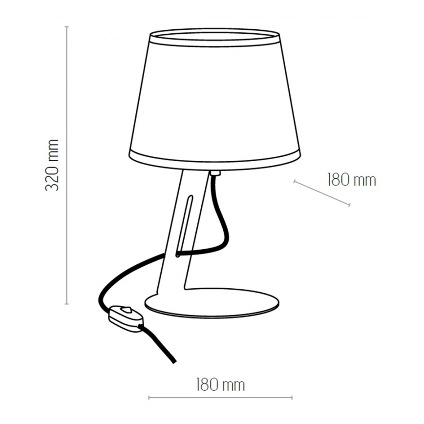 Pöytälamppu GRACIA 1xE27/60W/230V musta