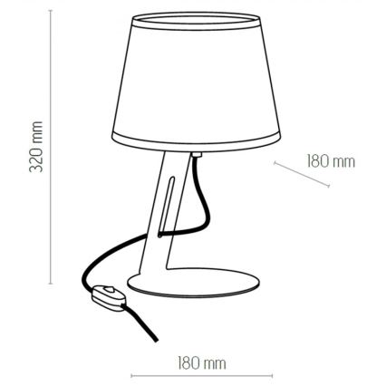 Pöytälamppu GRACIA 1xE27/60W/230V valkoinen