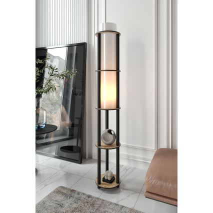 Pöytälamppu hyllyillä NOTO 1xE27/40W/230V beige/musta