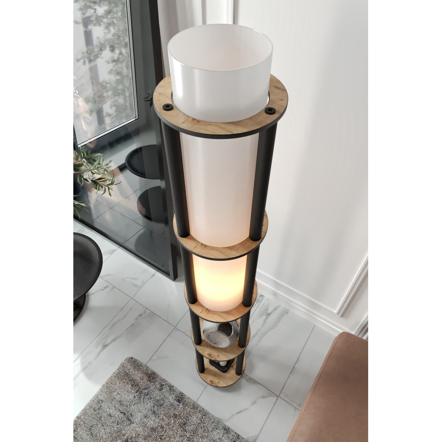 Pöytälamppu hyllyillä NOTO 1xE27/40W/230V beige/musta