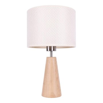 Pöytälamppu MERCEDES 1xE27/40W/230V halkaisija 43 cm kermanvärinen/tammi