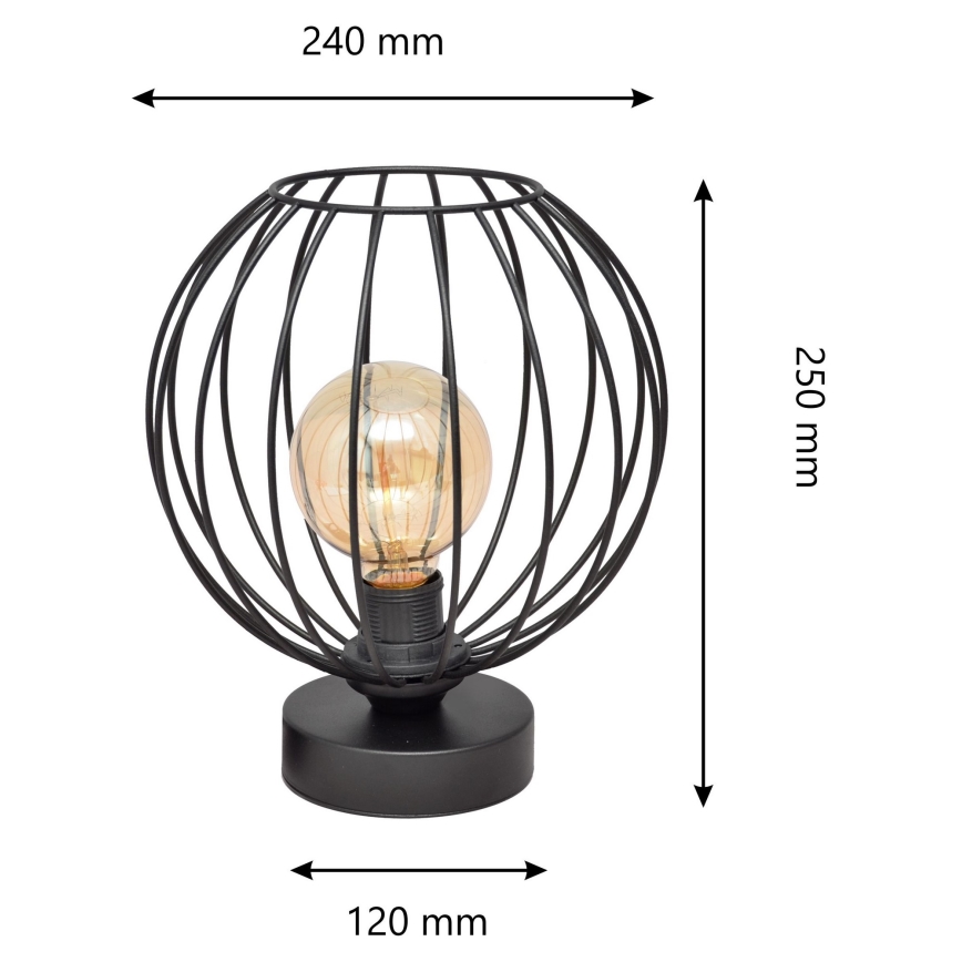 Pöytälamppu MERCURE 1xE27/15W/230V musta