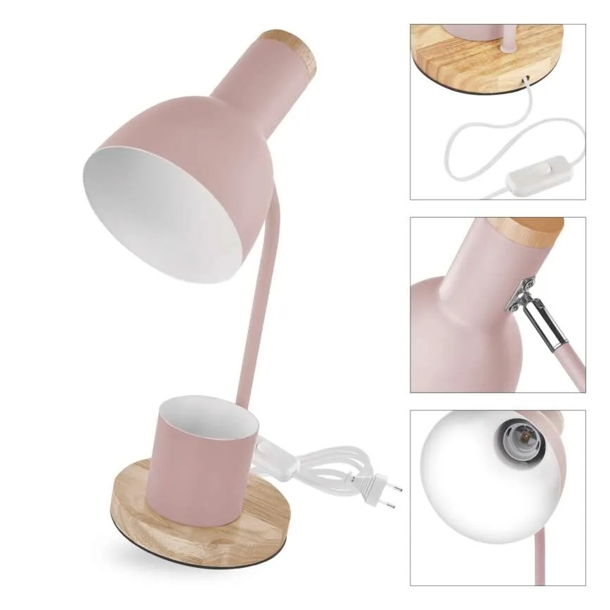 Pöytälamppu POPPY 1xE27/25W/230V vaaleanpunainen