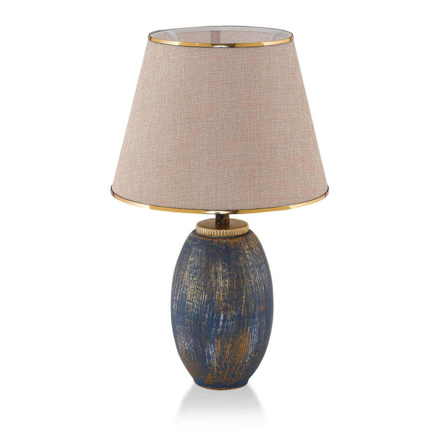 Pöytälamppu RAMZES 1xE27/40W/230V kerma/sininen