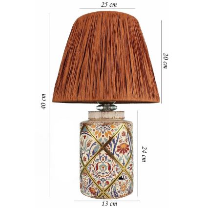 Pöytälamppu RAMZES 1xE27/40W/230V, raffia-varjostin