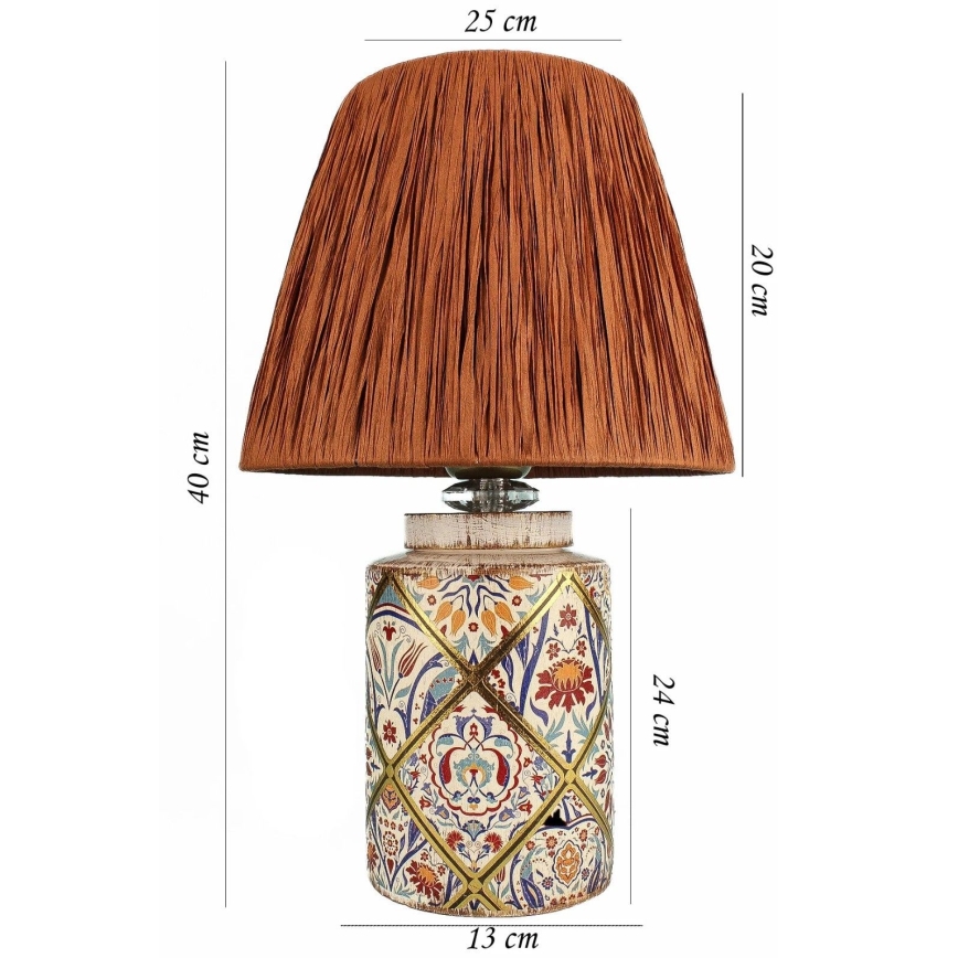 Pöytälamppu RAMZES 1xE27/40W/230V, raffia-varjostin