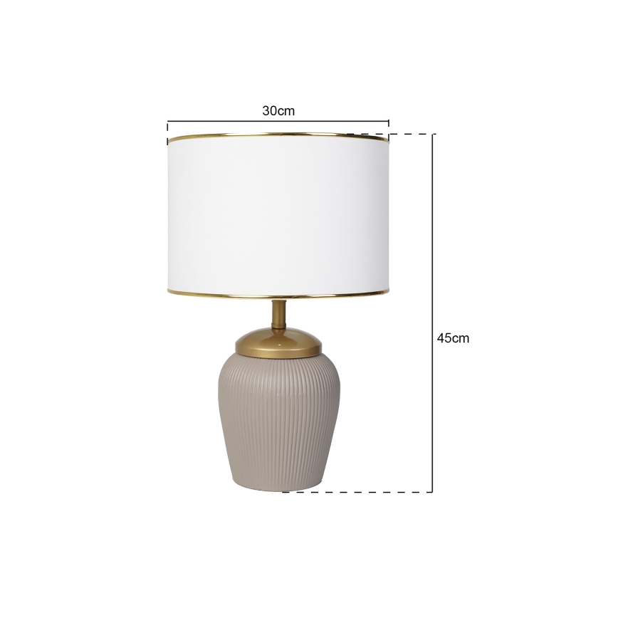 Pöytälamppu RAMZES 1xE27/40W/230V valkoinen/beige