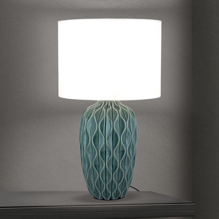 Pöytälamppu TORTUGA 1xE27/40W/230V vihreä/valkoinen