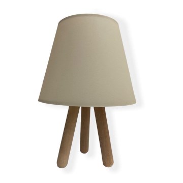 Pöytälamppu WOOD 1xE27/60W/230V beige