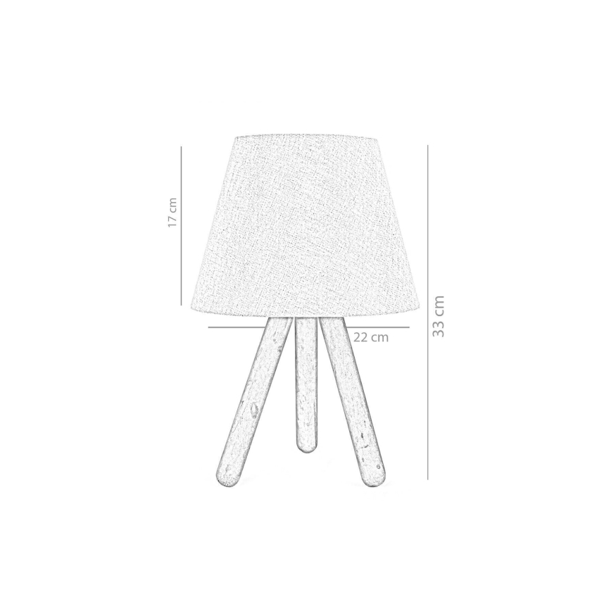 Pöytälamppu WOOD 1xE27/60W/230V beige