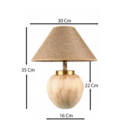 Pöytävalaisin 1xE27/40W/230V beige