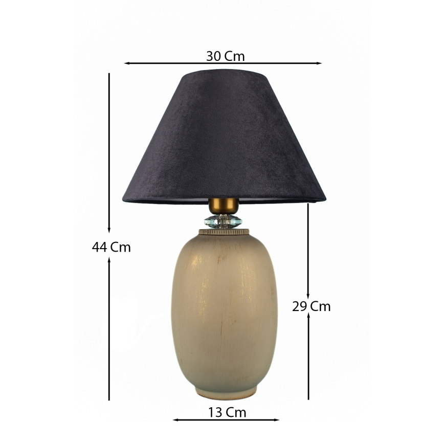 Pöytävalaisin 1xE27/40W/230V musta/beige