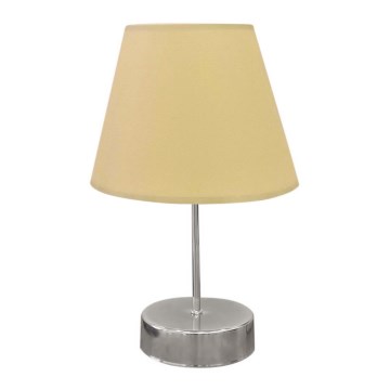 Pöytävalaisin 1xE27/60W/230V beige/kiiltävä kromi