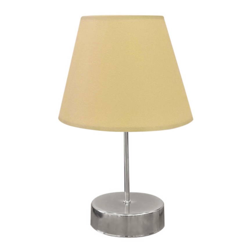 Pöytävalaisin 1xE27/60W/230V beige/kiiltävä kromi