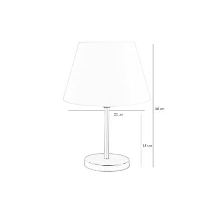Pöytävalaisin 1xE27/60W/230V beige/kiiltävä kromi