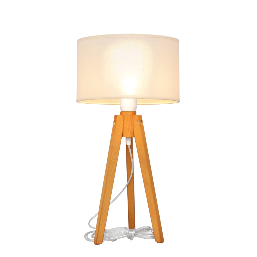 Pöytävalaisin ALBA 1xE27/15W/230V kerma/tammi