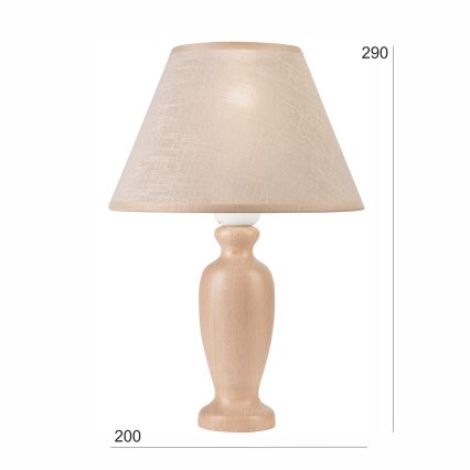 Pöytävalaisin AMFORA 1xE27/60W/230V beige/pyökki