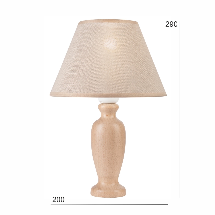 Pöytävalaisin AMFORA 1xE27/60W/230V beige/pyökki