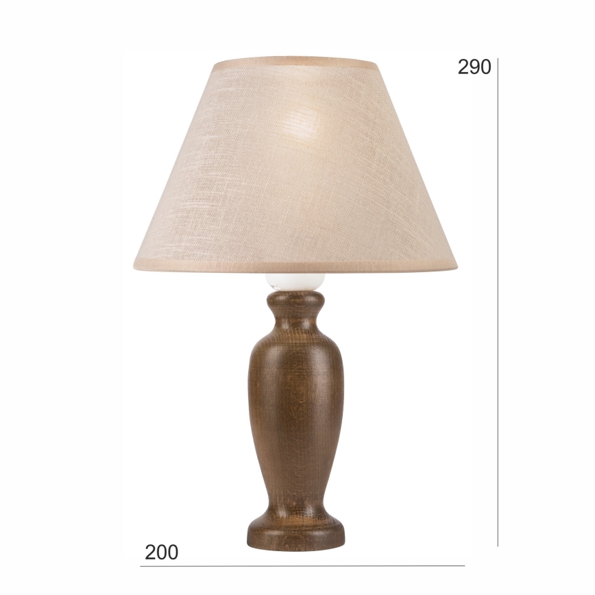 Pöytävalaisin AMFORA 1xE27/60W/230V tummanruskea/pyökki