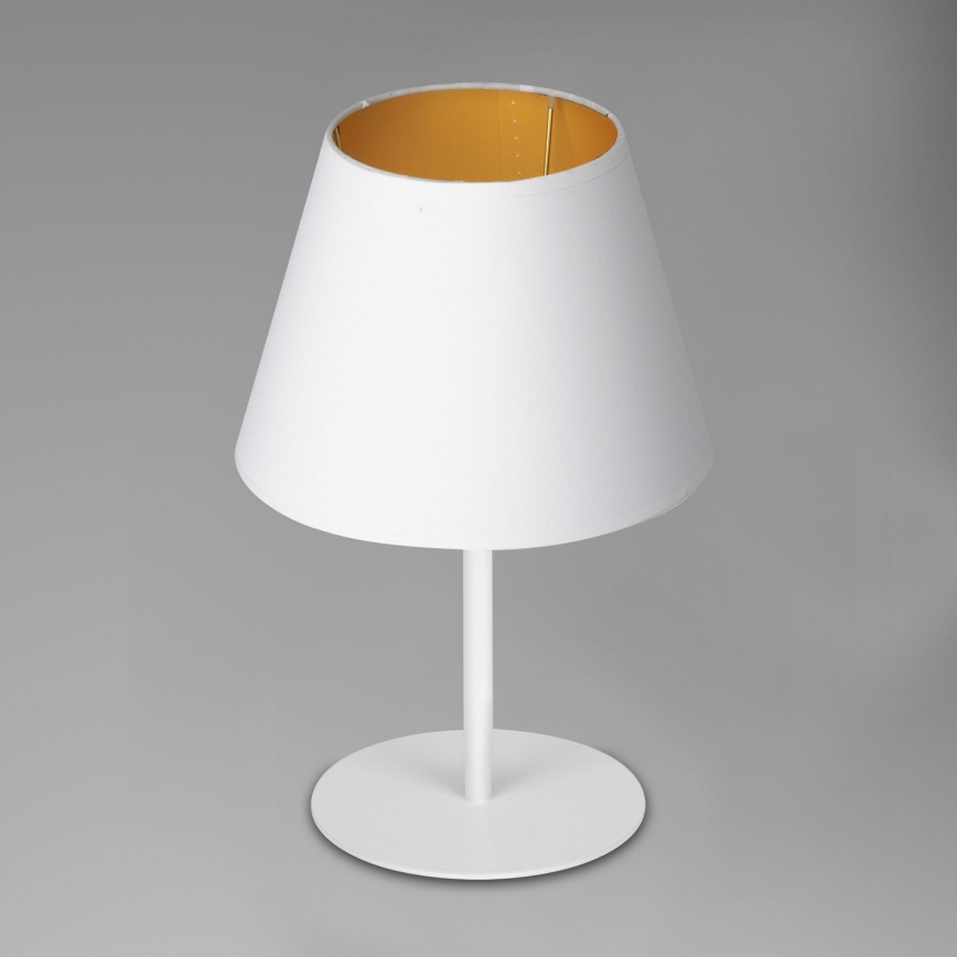 Pöytävalaisin ARDEN 1xE27/60W/230V d. 20 cm valkoinen/kulta