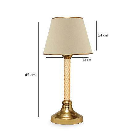 Pöytävalaisin AYD 1xE27/40W/230V beige/kultainen