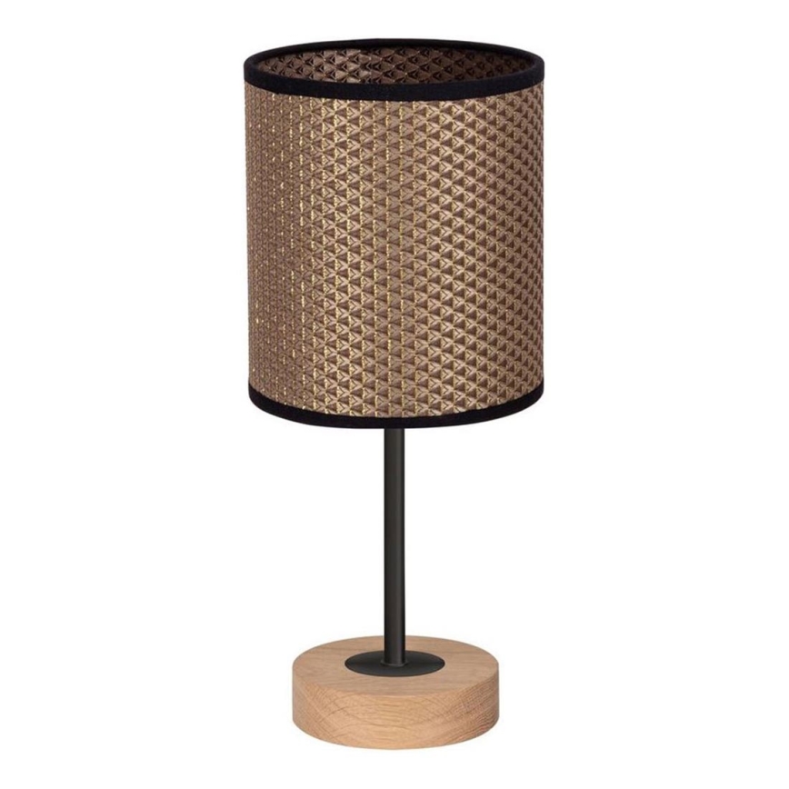 Pöytävalaisin BENITA 1xE27/60W/230V 30 cm ruskea/tammi