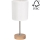 Pöytävalaisin BENITA 1xE27/60W/230V 30 cm valkoinen/tammi – FSC sertifioitu