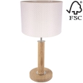 Pöytävalaisin BENITA 1xE27/60W/230V 48 cm kerma/tammi – FSC sertifioitu