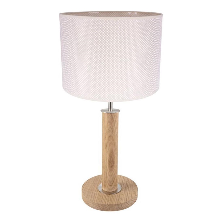 Pöytävalaisin BENITA 1xE27/60W/230V 48 cm kerma/tammi