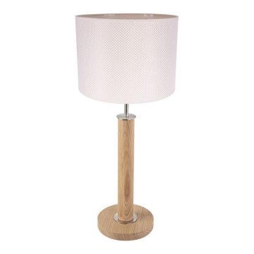 Pöytävalaisin BENITA 1xE27/60W/230V 61 cm kerma/tammi