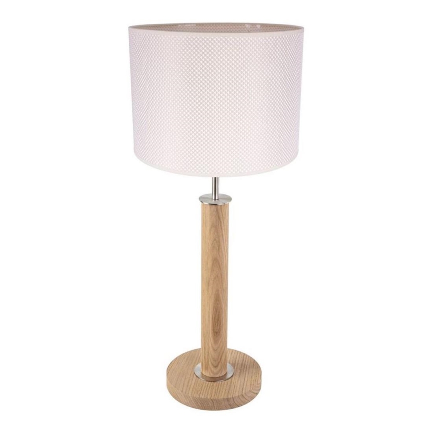Pöytävalaisin BENITA 1xE27/60W/230V 61 cm kerma/tammi