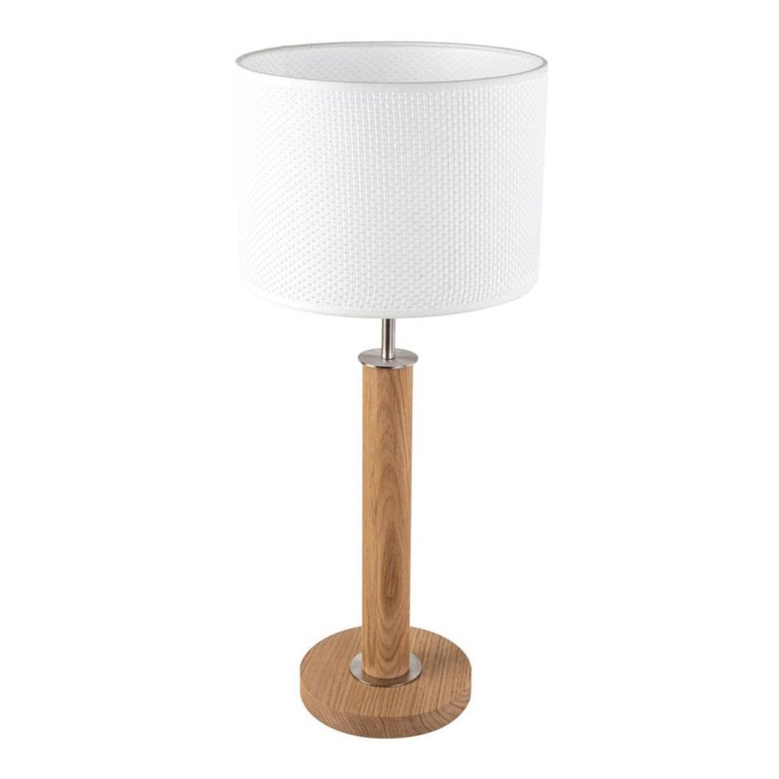Pöytävalaisin BENITA 1xE27/60W/230V 61 cm valkoinen/tammi