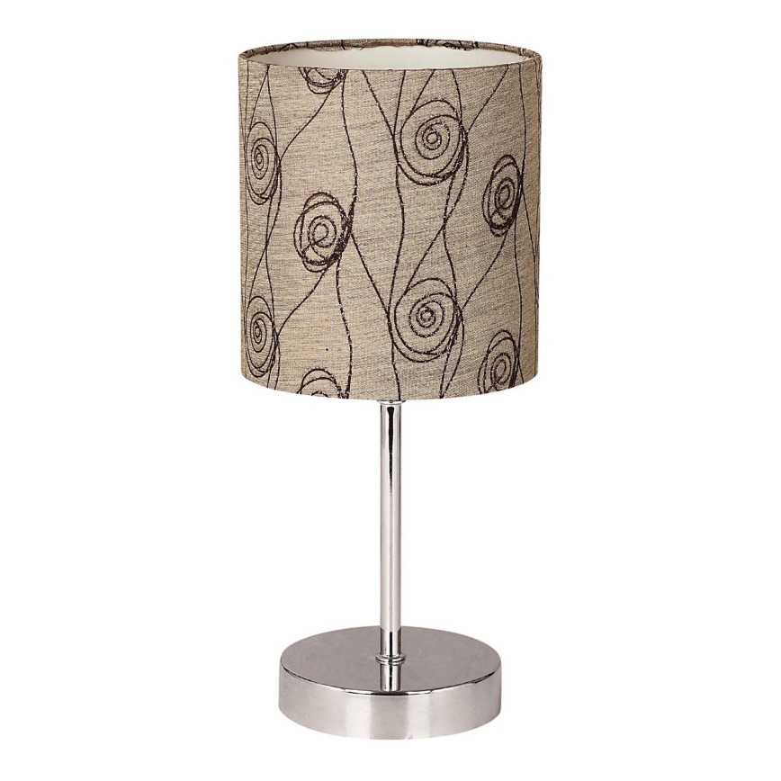 Pöytävalaisin EMILY 1xE14/40W/230V beige/kiiltävä kromi