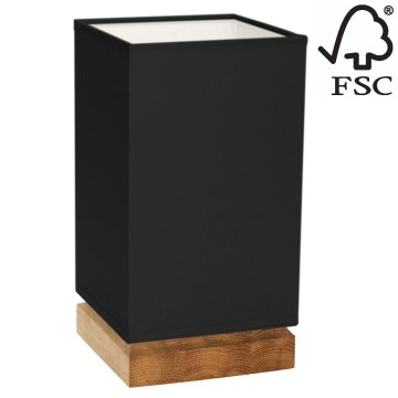 Pöytävalaisin FIRE 1xE27/25W/230V tammi/musta - FSC-sertifioitu