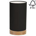 Pöytävalaisin FIRE 1xE27/25W/230V tammi/musta - FSC-sertifioitu