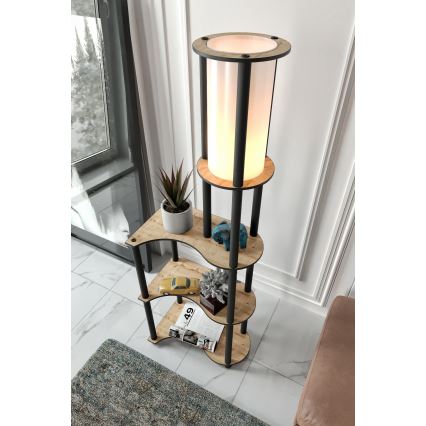 Pöytävalaisin hyllyillä NOTO 1xE27/40W/230V beige/musta
