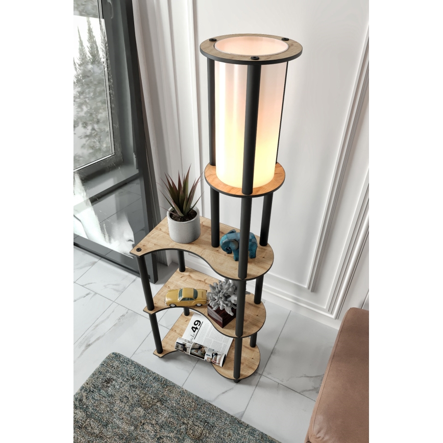 Pöytävalaisin hyllyillä NOTO 1xE27/40W/230V beige/musta