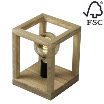 Pöytävalaisin KAGO 1xE27/60W/230V matta tammi - FSC-sertifioitu