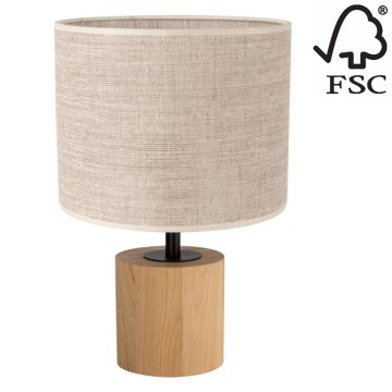Pöytävalaisin KRETA 1xE27/25W/230V tammi/beige - FSC-sertifioitu