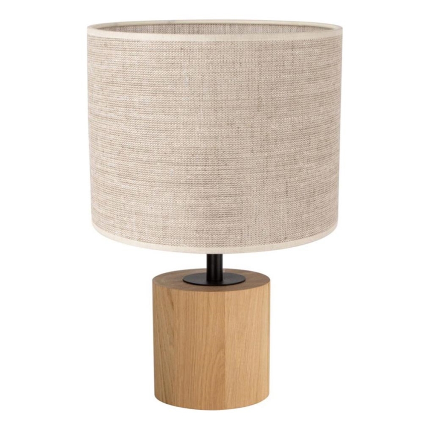 Pöytävalaisin KRETA 1xE27/25W/230V tammi/beige tammi