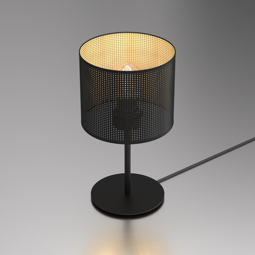 Pöytävalaisin LOFT SHADE 1xE27/60W/230V halk. 18 cm musta/kulta
