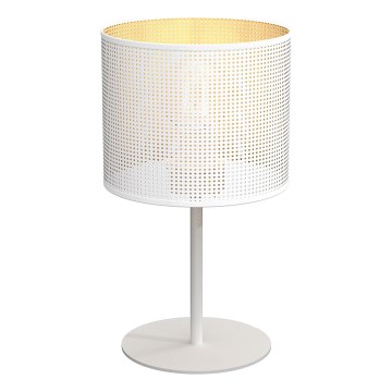 Pöytävalaisin LOFT SHADE 1xE27/60W/230V halk. 18 cm valkoinen/kulta