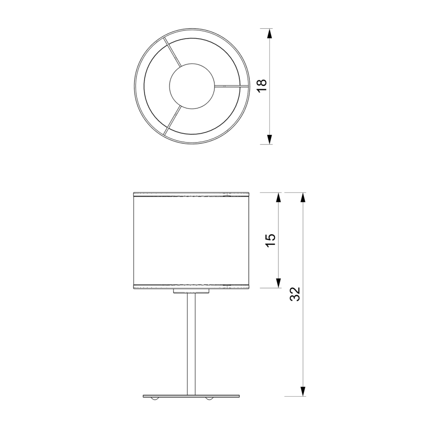 Pöytävalaisin LOFT SHADE 1xE27/60W/230V halk. 18 cm valkoinen/kulta