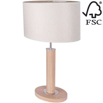 Pöytävalaisin MERCEDES 1xE27/40W/230V 46 cm kerma/tammi – FSC sertifioitu