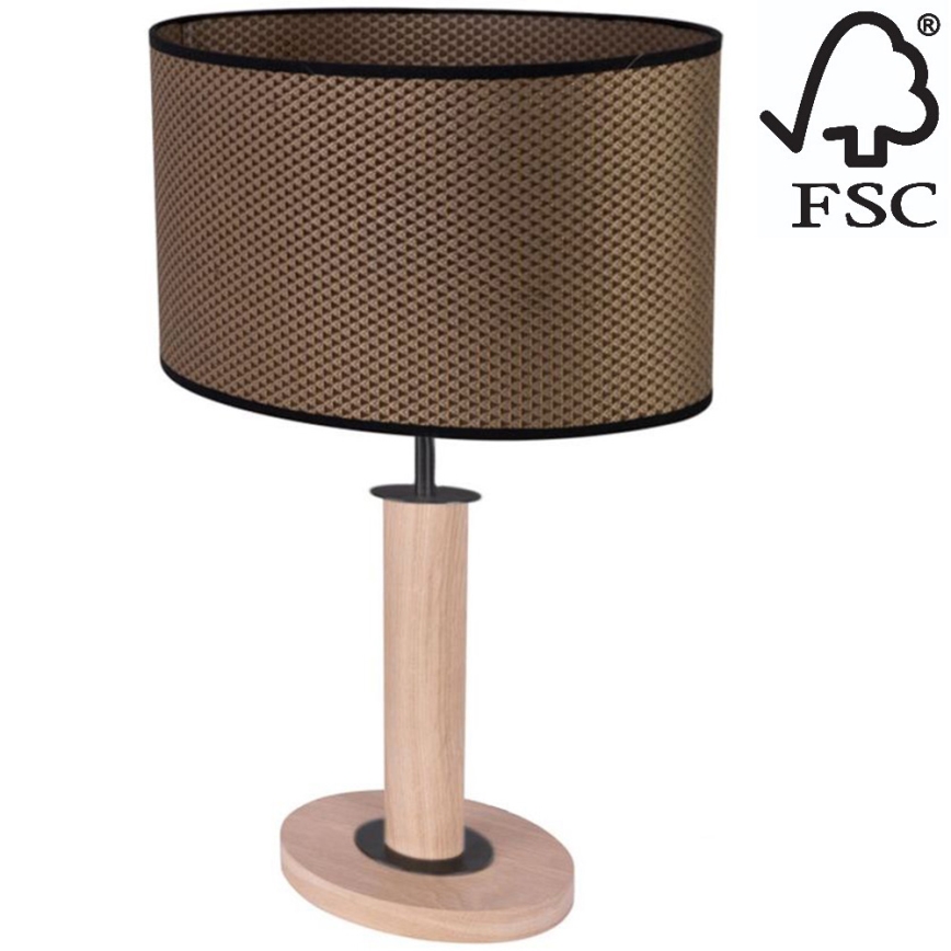 Pöytävalaisin MERCEDES 1xE27/40W/230V 46 cm ruskea/tammi – FSC sertifioitu